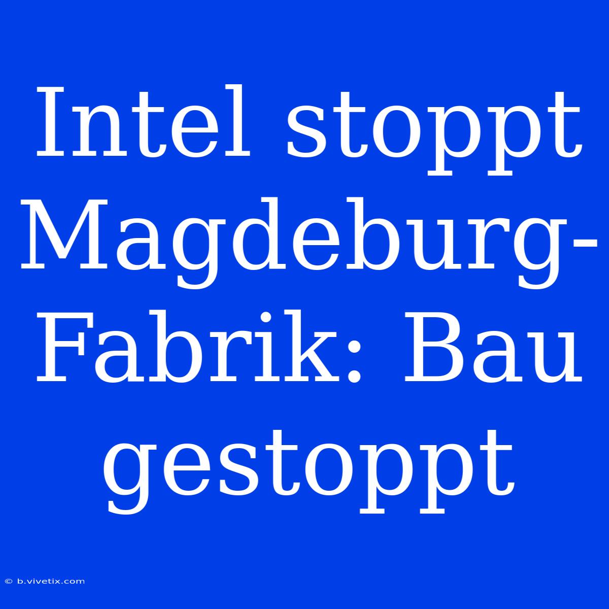 Intel Stoppt Magdeburg-Fabrik: Bau Gestoppt