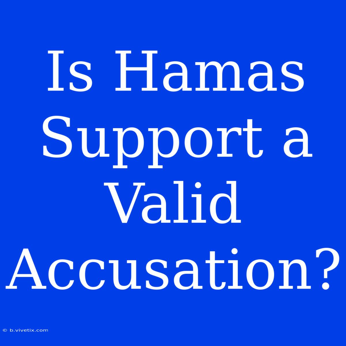 Is Hamas Support A Valid Accusation?