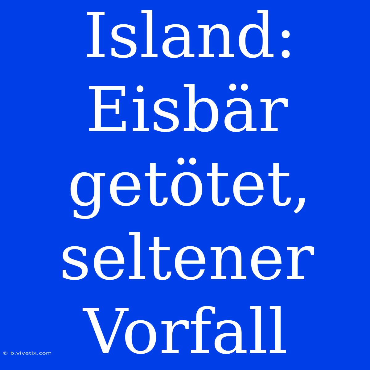 Island: Eisbär Getötet, Seltener Vorfall