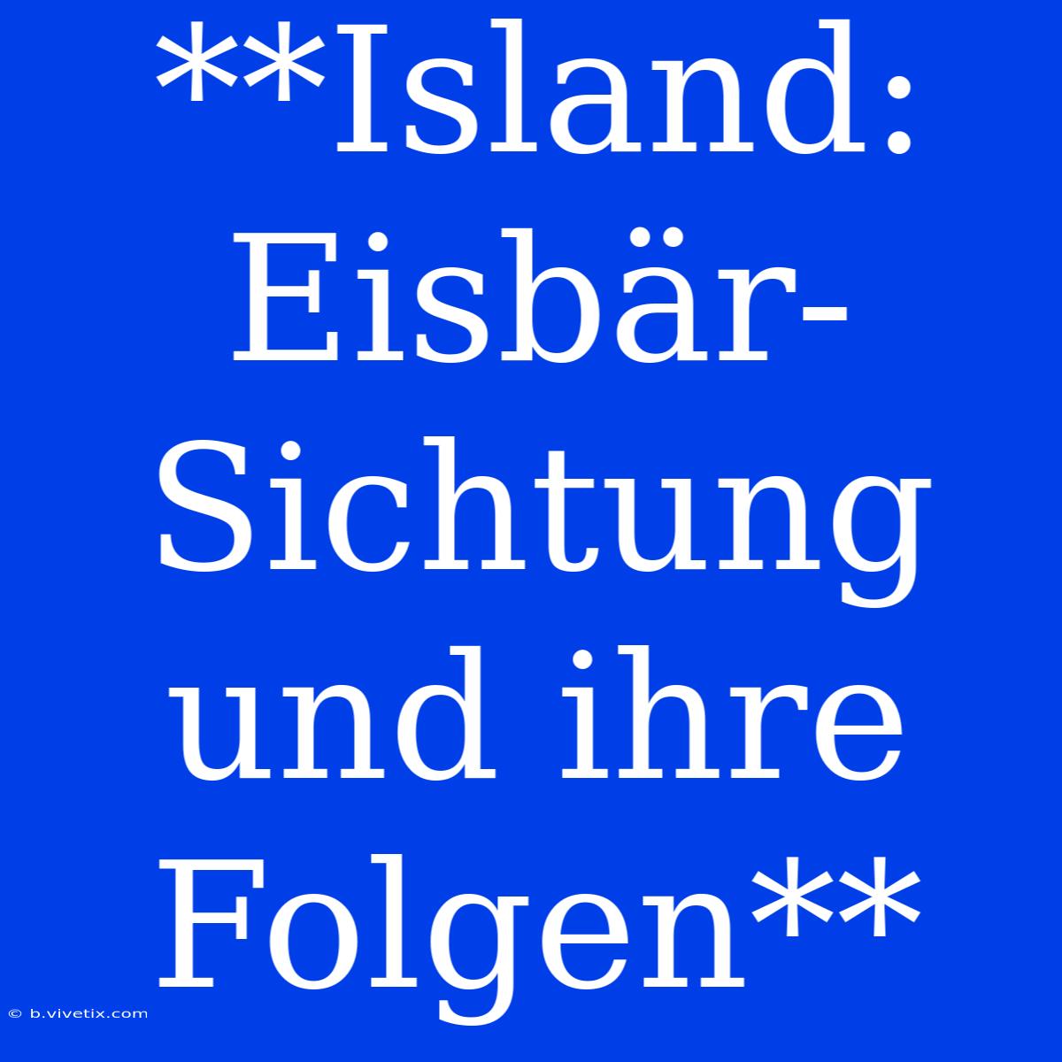 **Island: Eisbär-Sichtung Und Ihre Folgen**