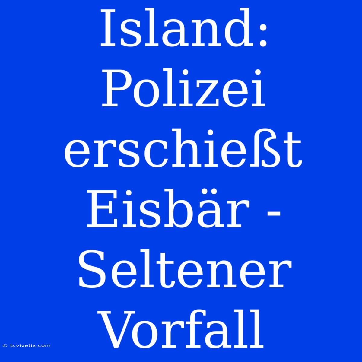 Island: Polizei Erschießt Eisbär - Seltener Vorfall