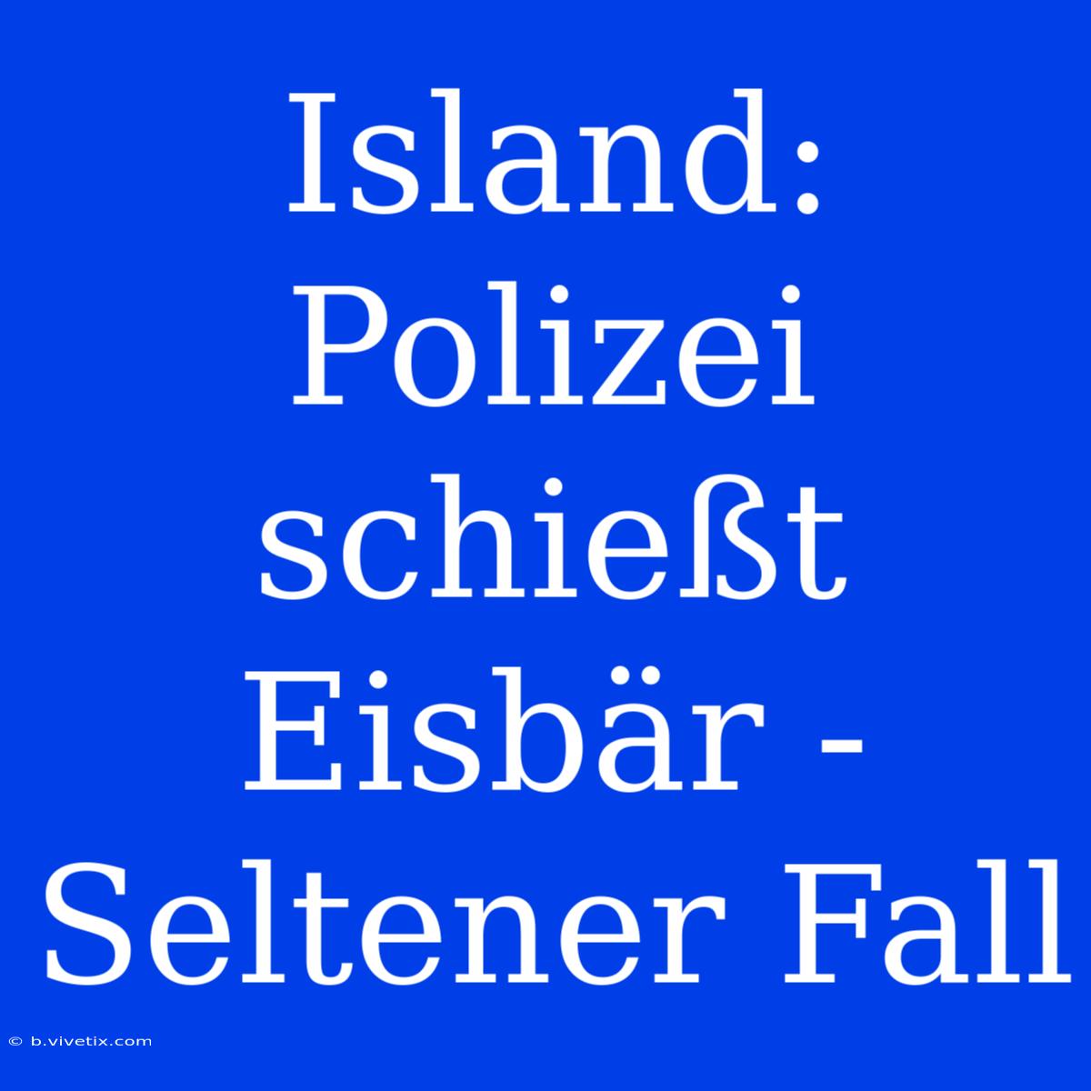 Island: Polizei Schießt Eisbär - Seltener Fall