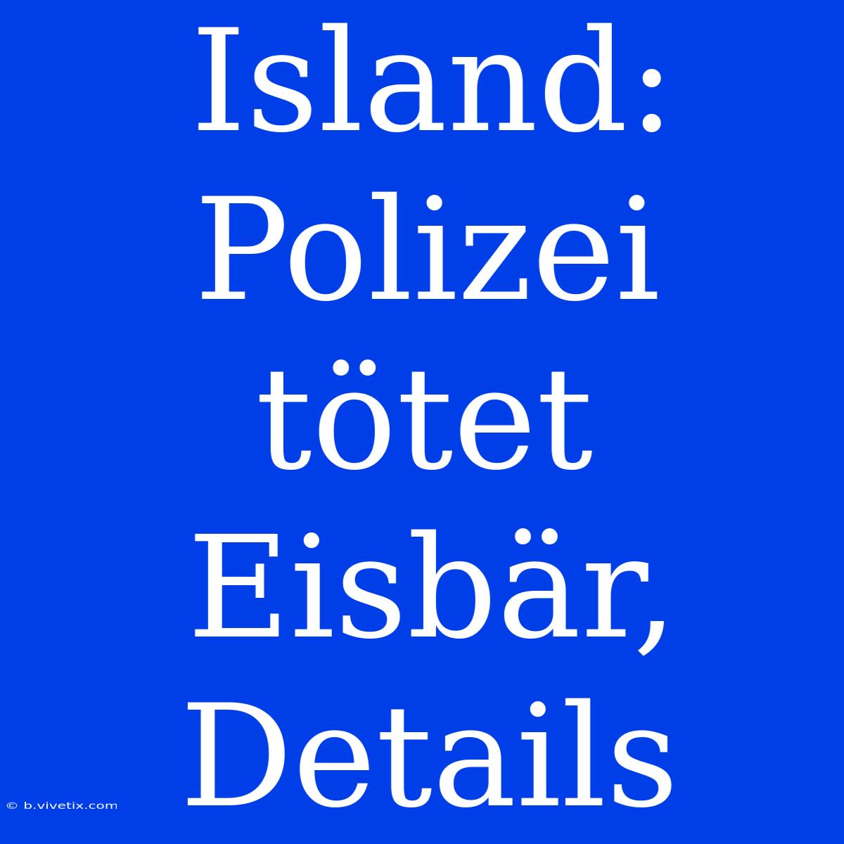 Island: Polizei Tötet Eisbär, Details