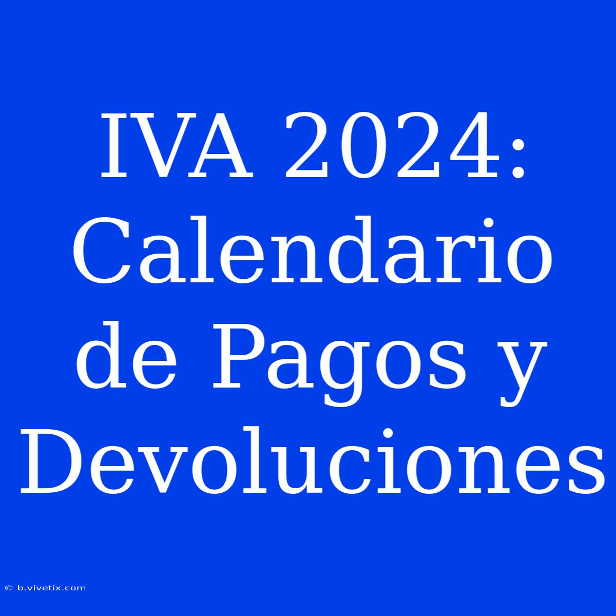 IVA 2024: Calendario De Pagos Y Devoluciones