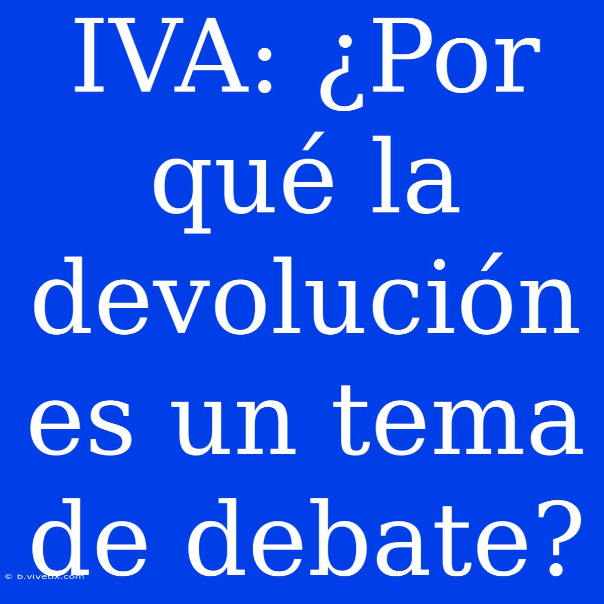 IVA: ¿Por Qué La Devolución Es Un Tema De Debate?