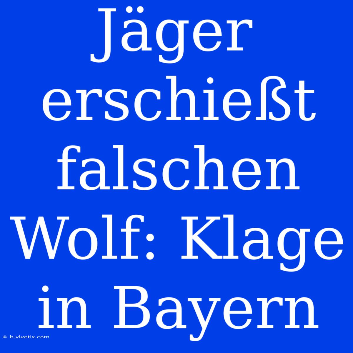 Jäger Erschießt Falschen Wolf: Klage In Bayern