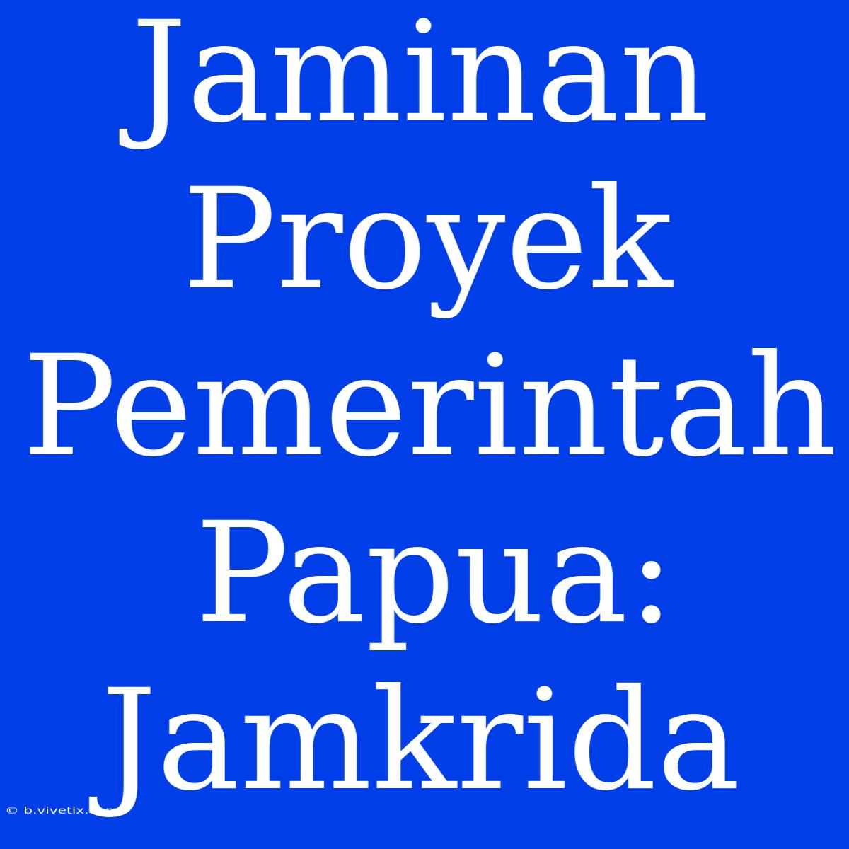 Jaminan Proyek Pemerintah Papua: Jamkrida