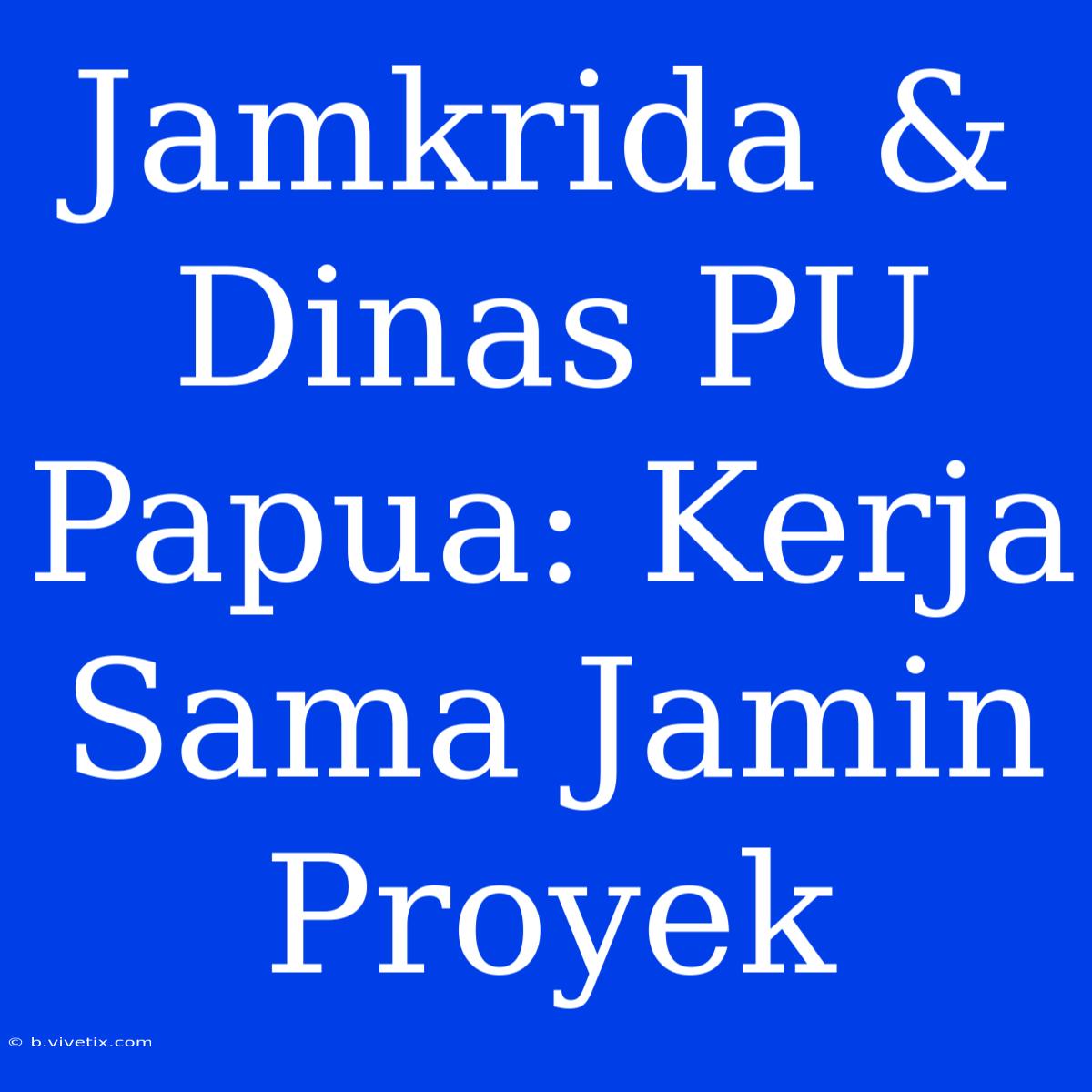 Jamkrida & Dinas PU Papua: Kerja Sama Jamin Proyek 