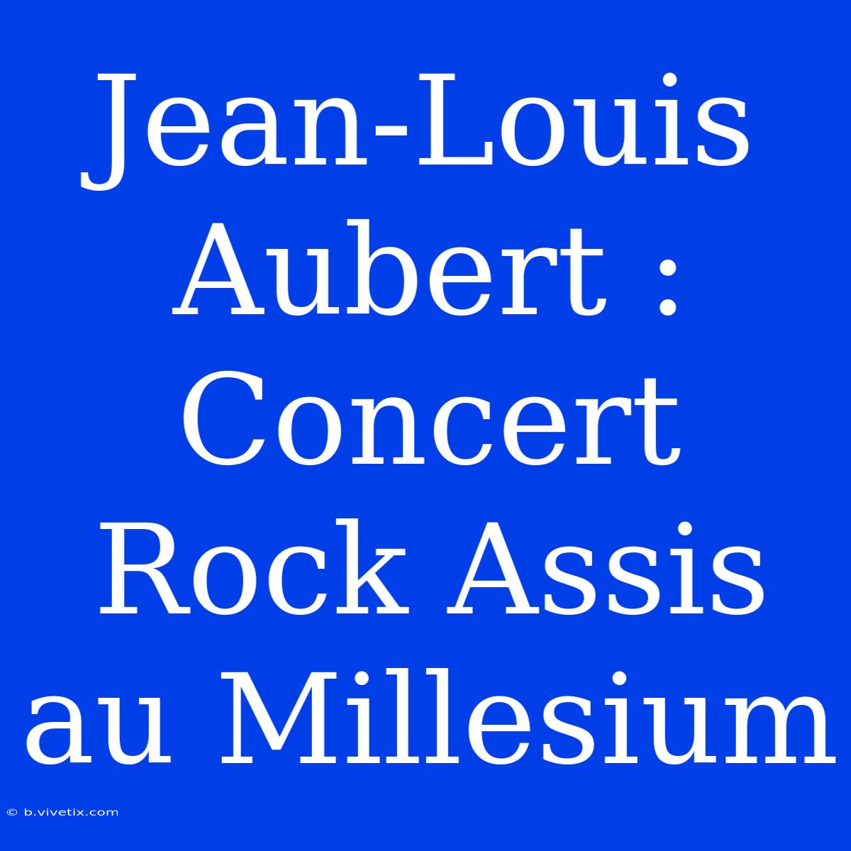 Jean-Louis Aubert : Concert Rock Assis Au Millesium