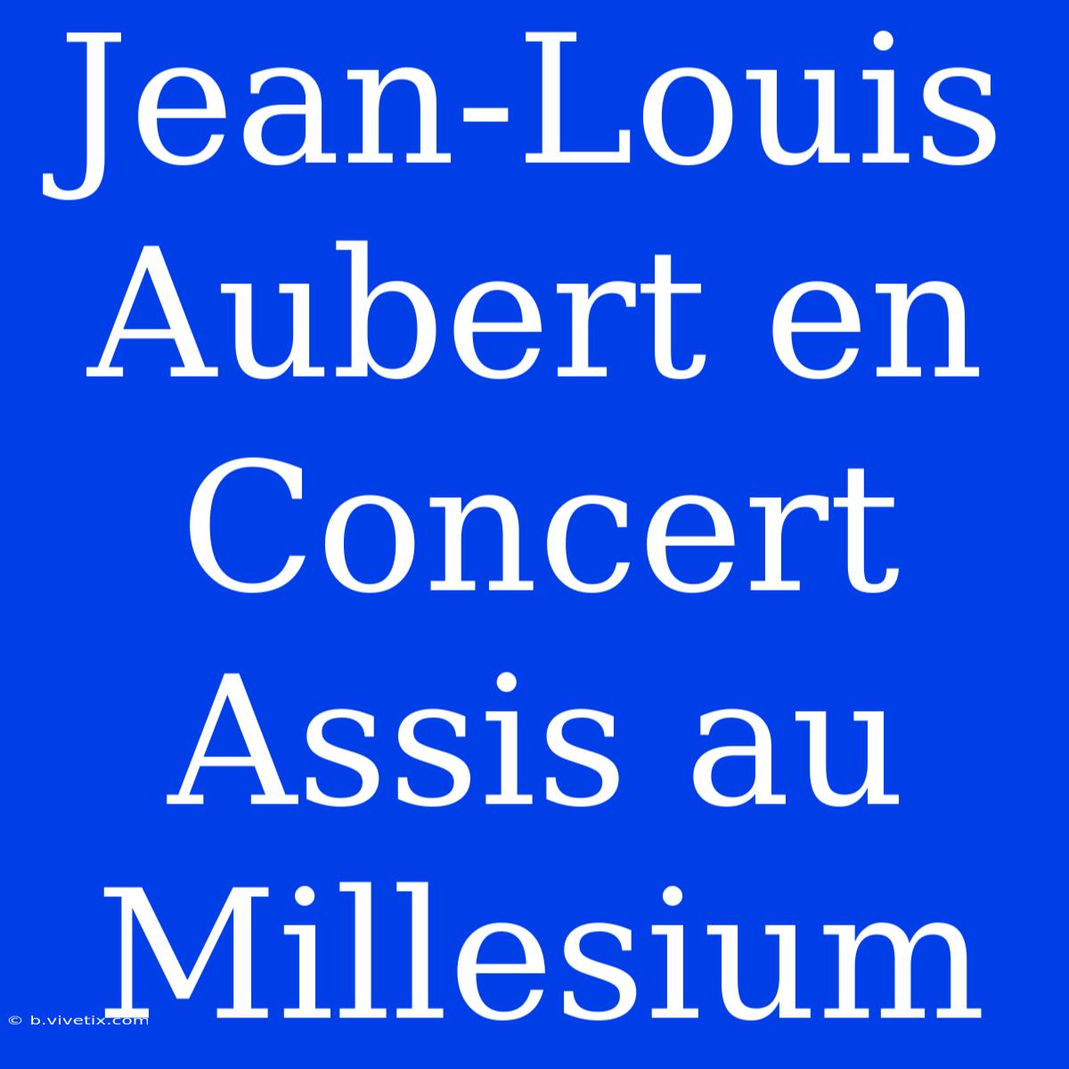 Jean-Louis Aubert En Concert Assis Au Millesium