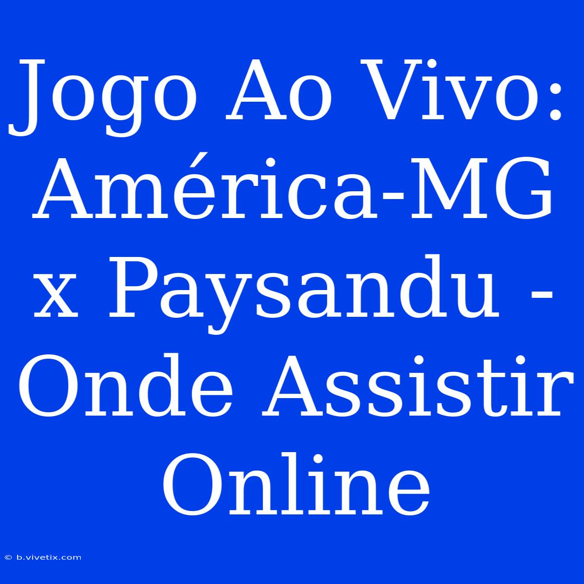 Jogo Ao Vivo: América-MG X Paysandu - Onde Assistir Online