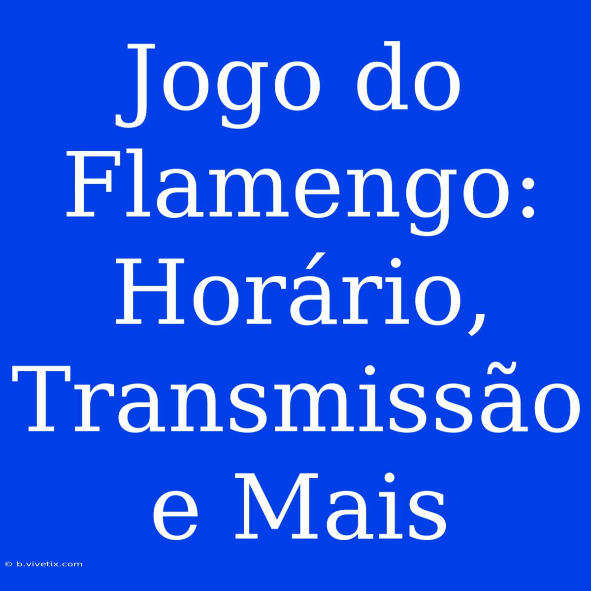 Jogo Do Flamengo: Horário, Transmissão E Mais 