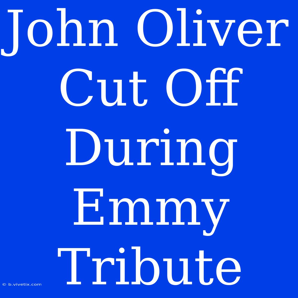 John Oliver Cut Off During Emmy Tribute