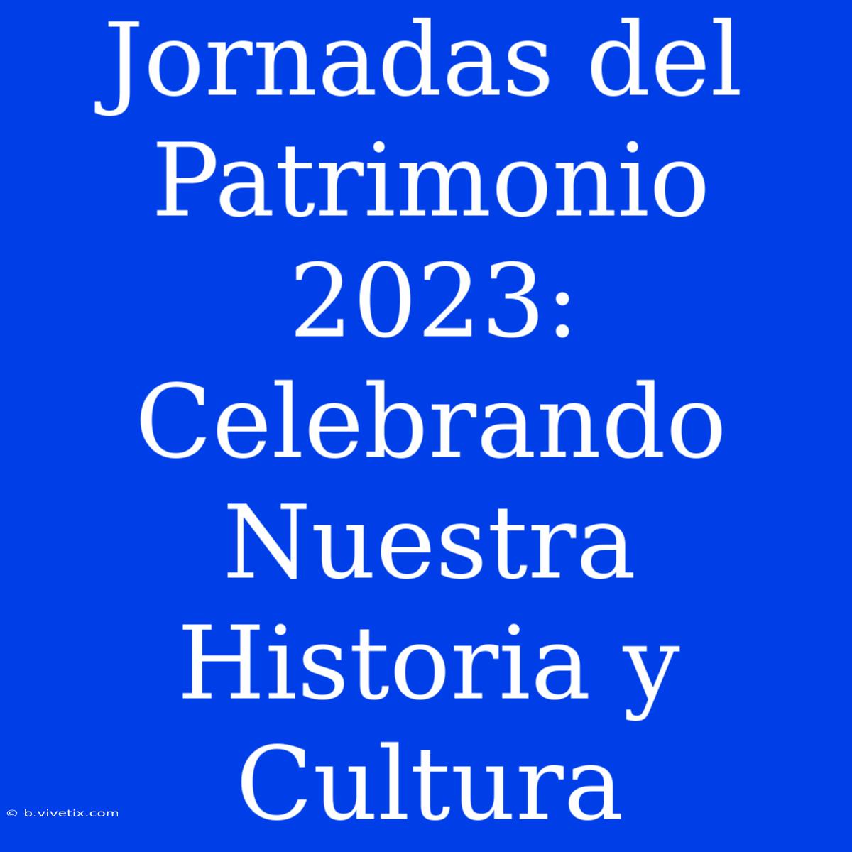 Jornadas Del Patrimonio 2023: Celebrando Nuestra Historia Y Cultura