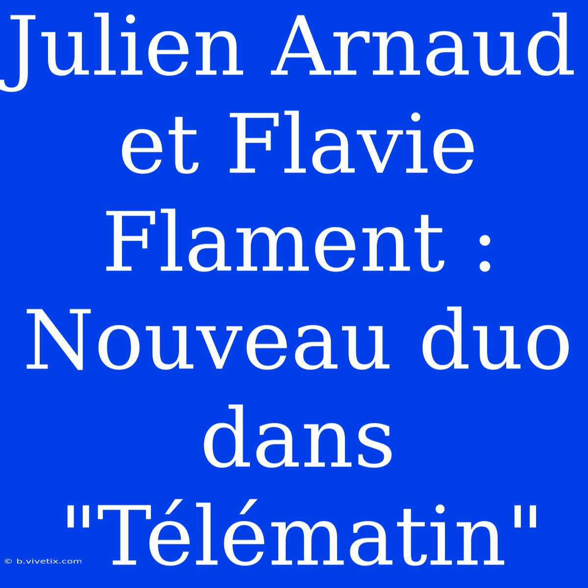 Julien Arnaud Et Flavie Flament : Nouveau Duo Dans 