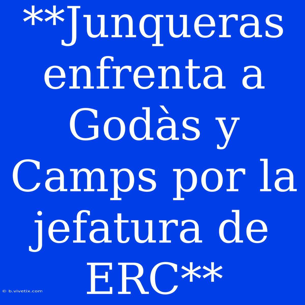 **Junqueras Enfrenta A Godàs Y Camps Por La Jefatura De ERC**