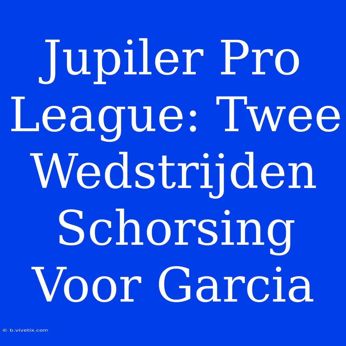 Jupiler Pro League: Twee Wedstrijden Schorsing Voor Garcia