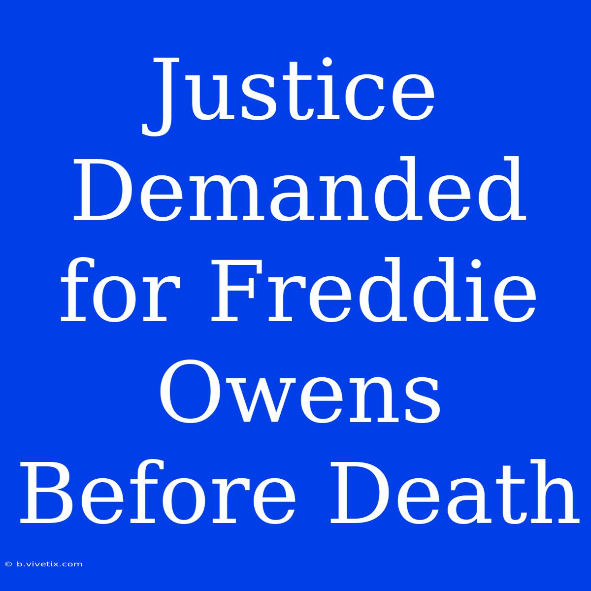 Justice Demanded For Freddie Owens Before Death