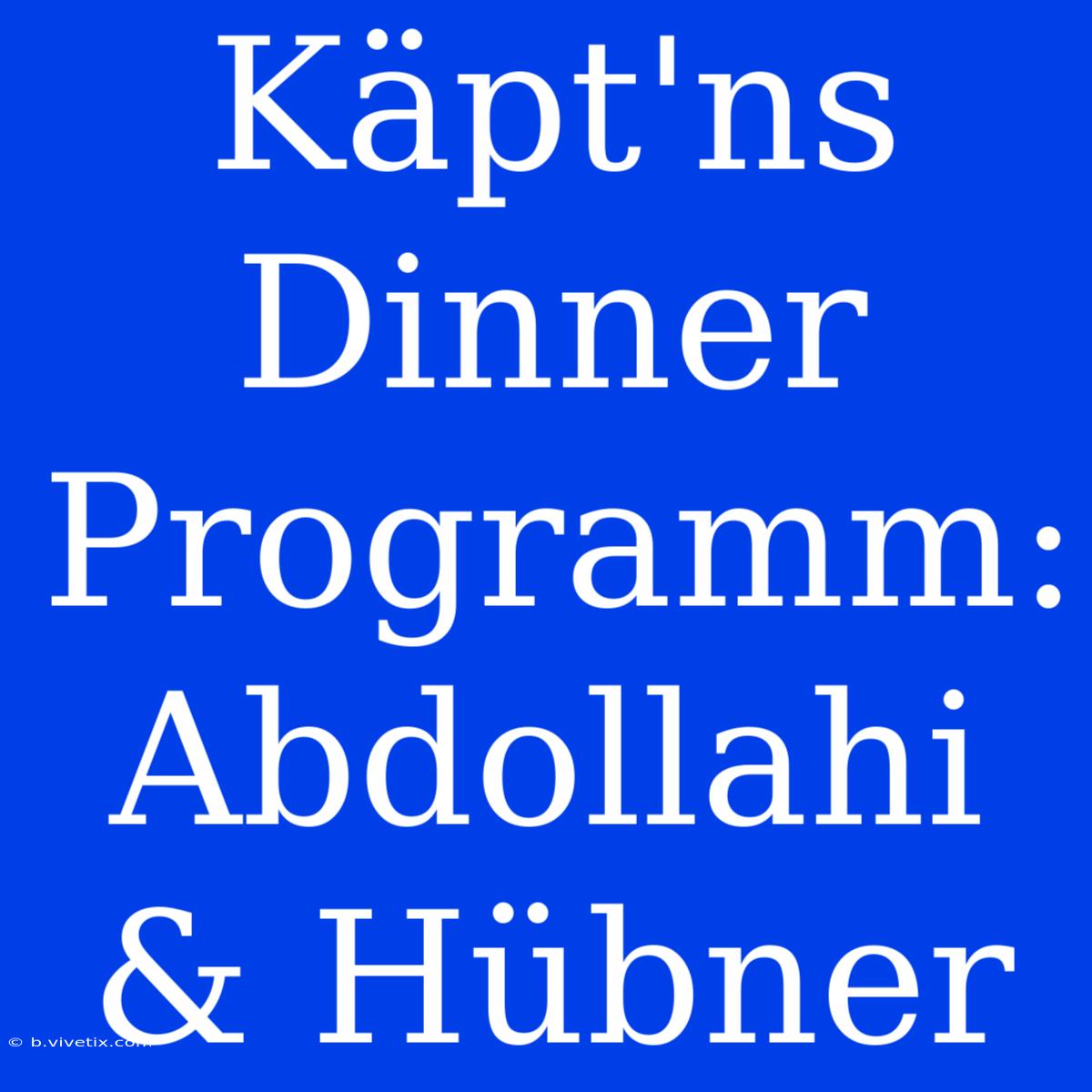 Käpt'ns Dinner Programm: Abdollahi & Hübner 