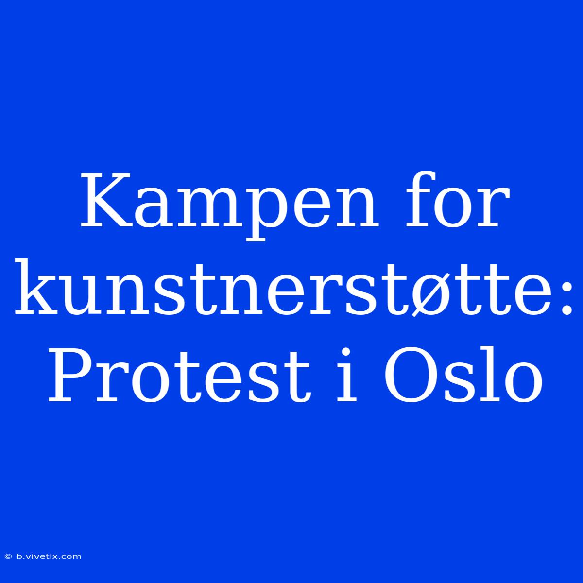 Kampen For Kunstnerstøtte: Protest I Oslo