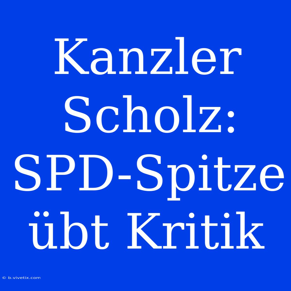 Kanzler Scholz: SPD-Spitze Übt Kritik