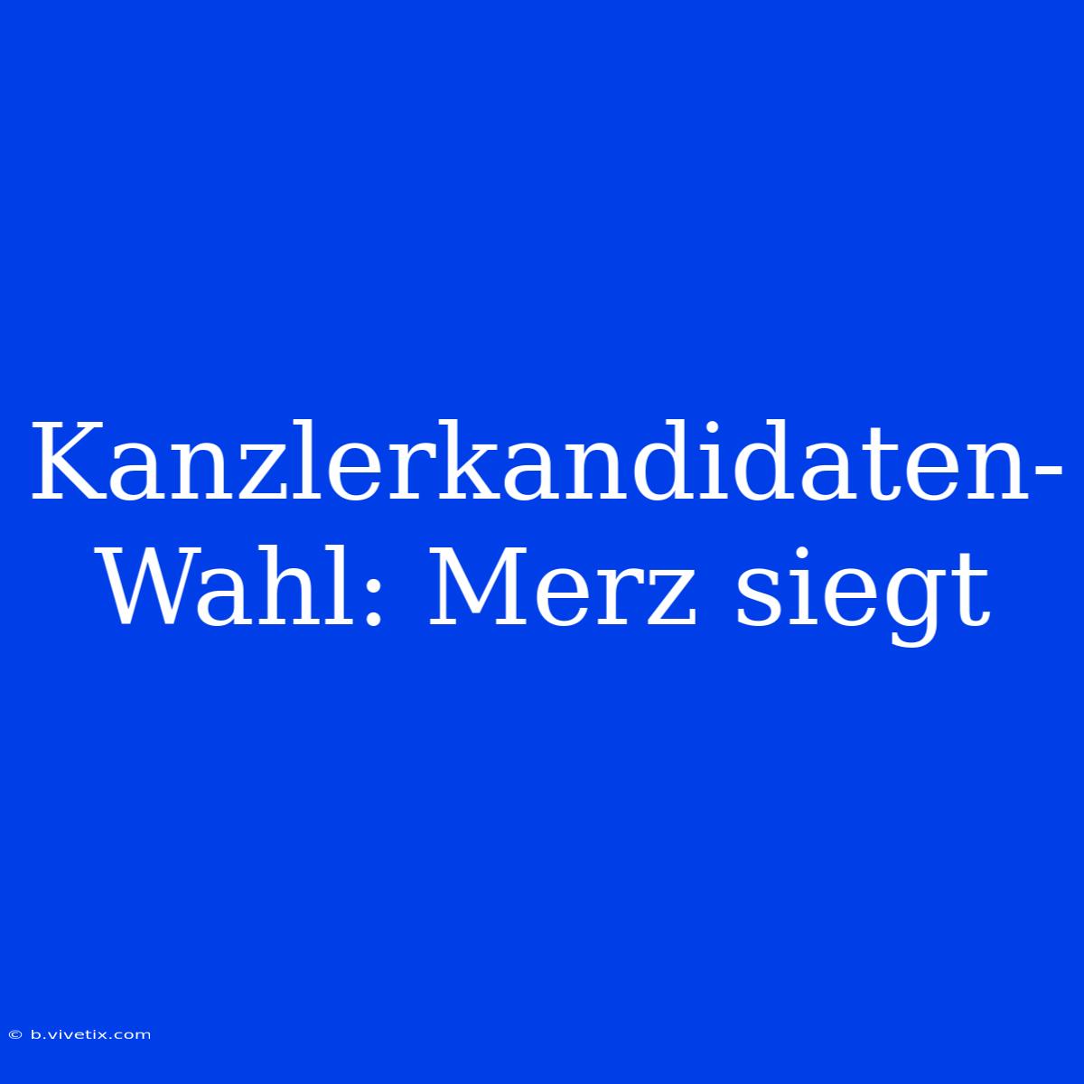 Kanzlerkandidaten-Wahl: Merz Siegt