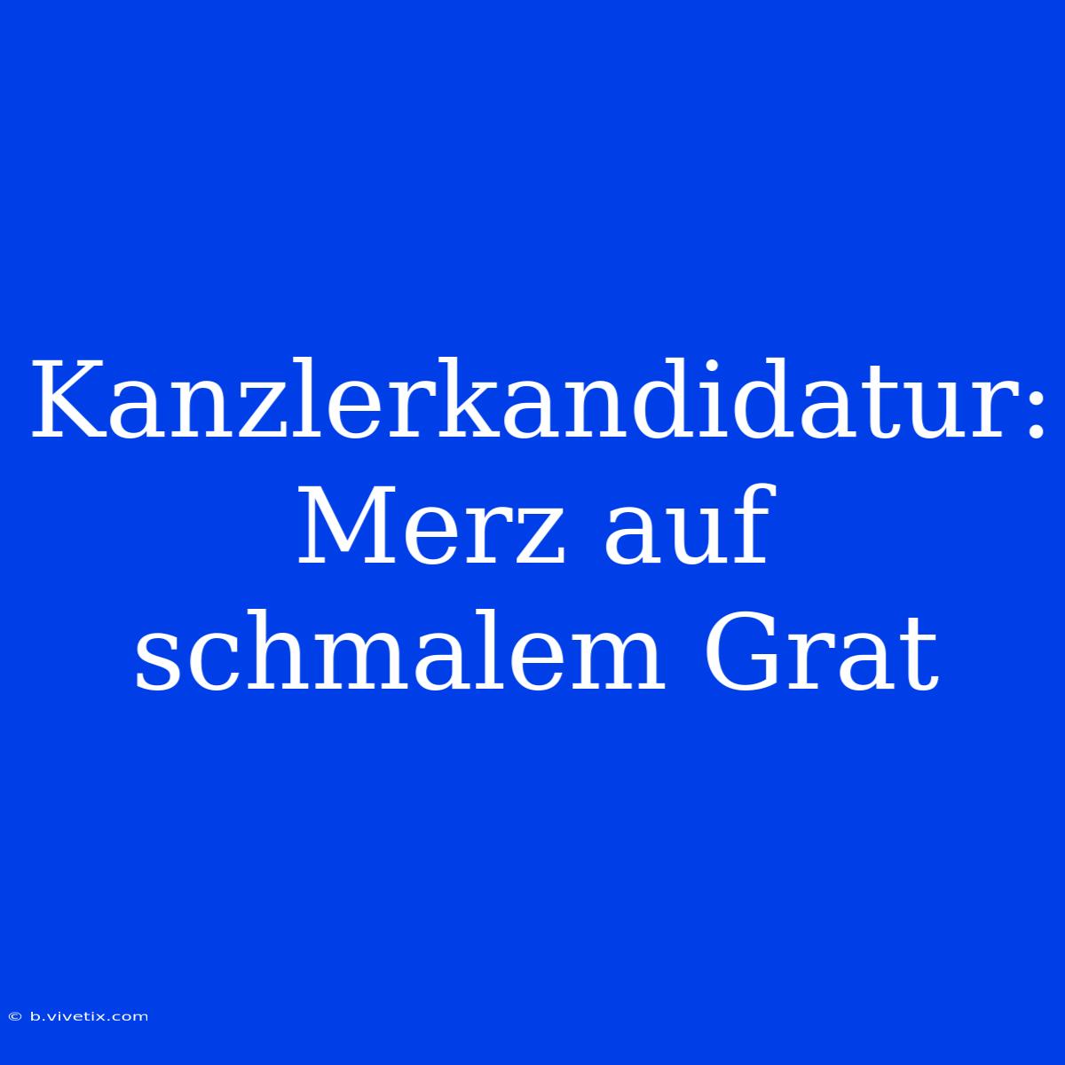 Kanzlerkandidatur: Merz Auf Schmalem Grat