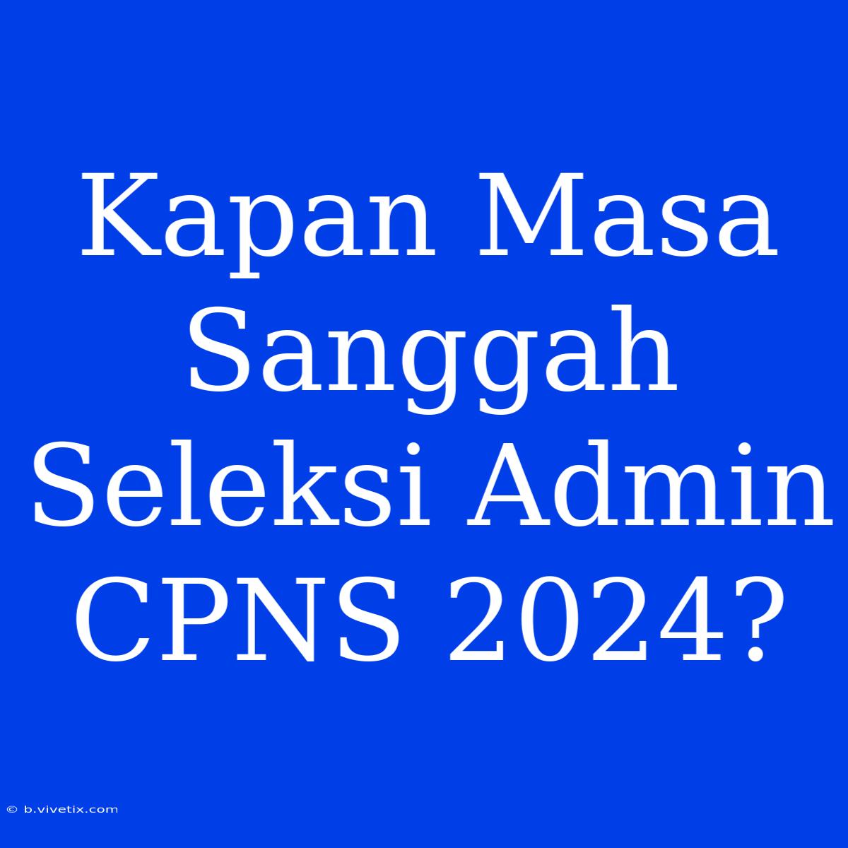 Kapan Masa Sanggah Seleksi Admin CPNS 2024?