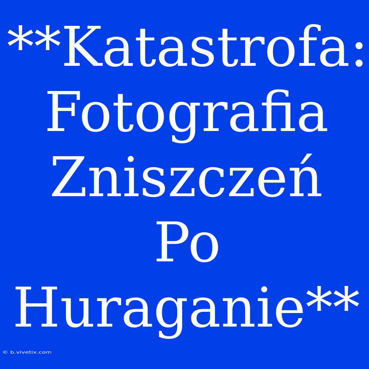 **Katastrofa: Fotografia Zniszczeń Po Huraganie**