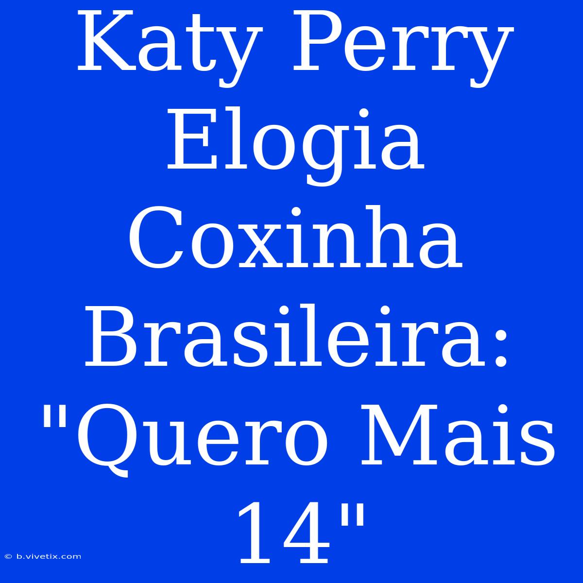 Katy Perry Elogia Coxinha Brasileira: 