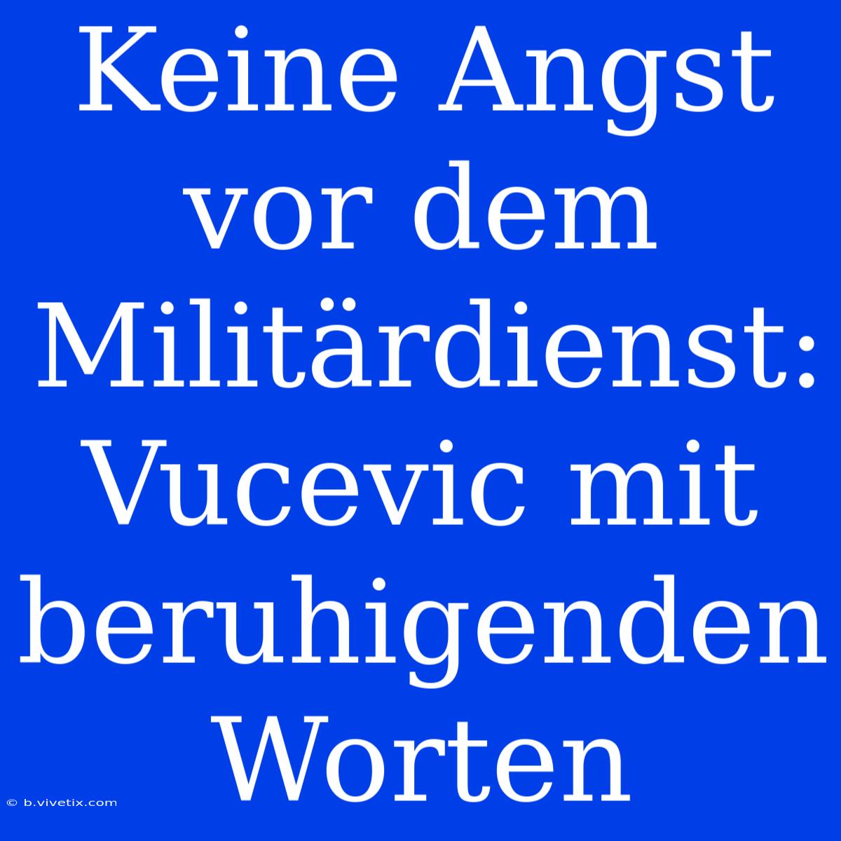 Keine Angst Vor Dem Militärdienst: Vucevic Mit Beruhigenden Worten