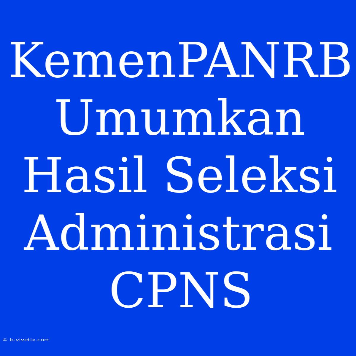 KemenPANRB Umumkan Hasil Seleksi Administrasi CPNS