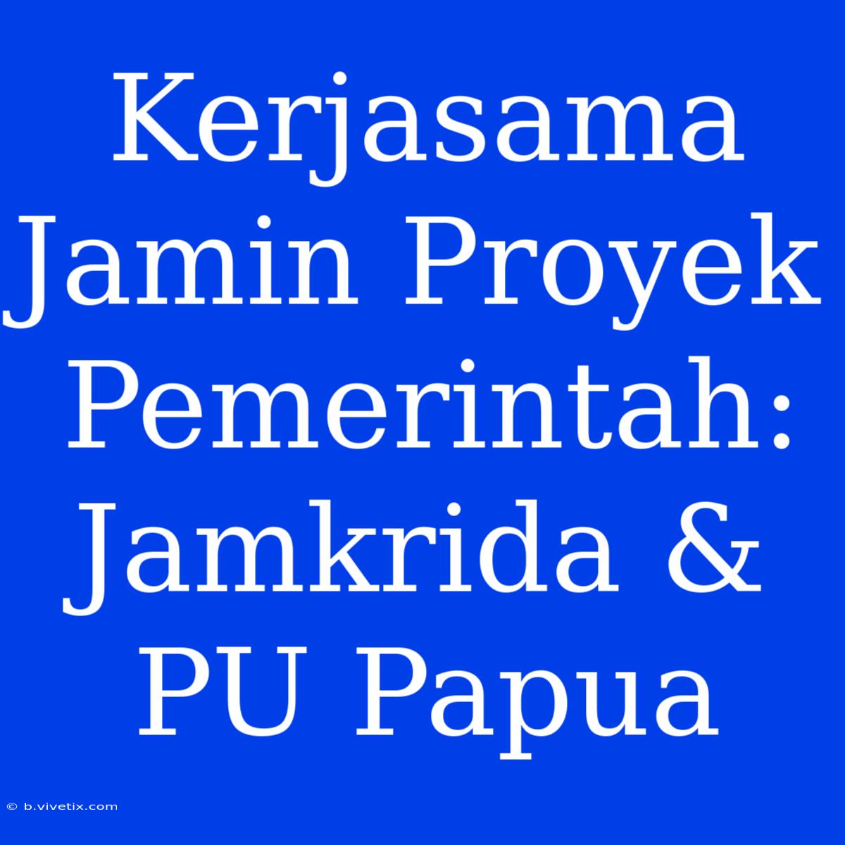 Kerjasama Jamin Proyek Pemerintah: Jamkrida & PU Papua