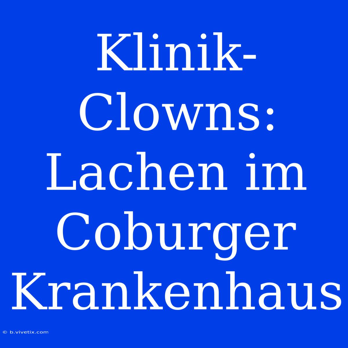 Klinik-Clowns: Lachen Im Coburger Krankenhaus