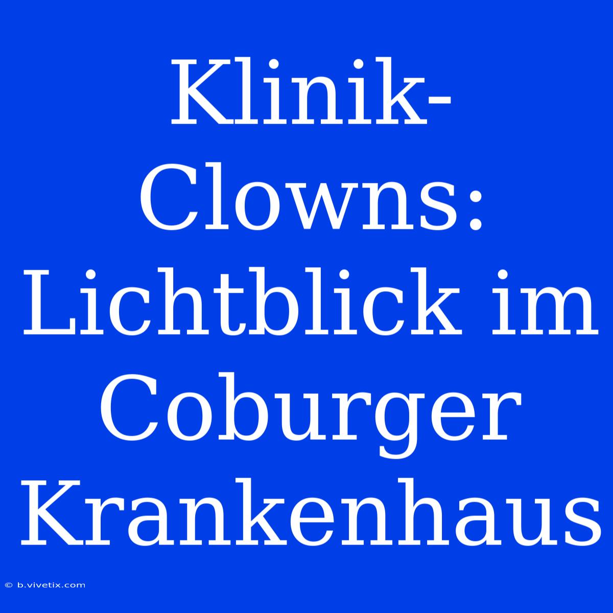 Klinik-Clowns: Lichtblick Im Coburger Krankenhaus 