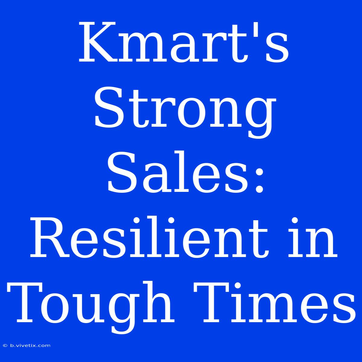 Kmart's Strong Sales: Resilient In Tough Times