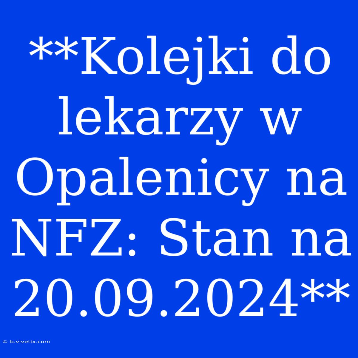 **Kolejki Do Lekarzy W Opalenicy Na NFZ: Stan Na 20.09.2024**