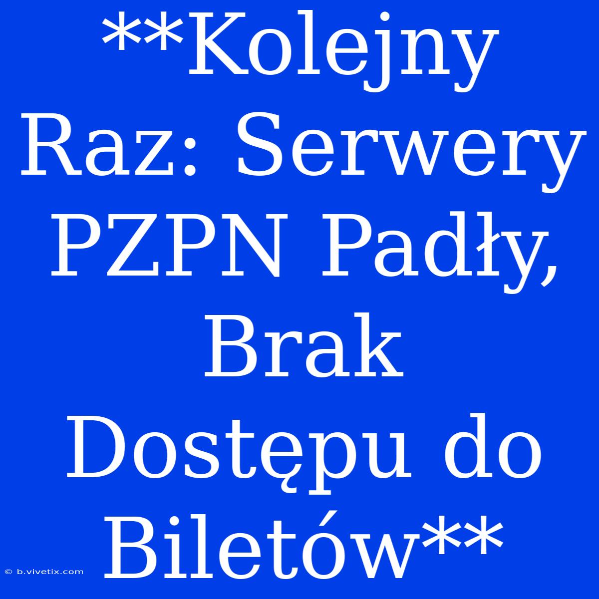 **Kolejny Raz: Serwery PZPN Padły, Brak Dostępu Do Biletów**