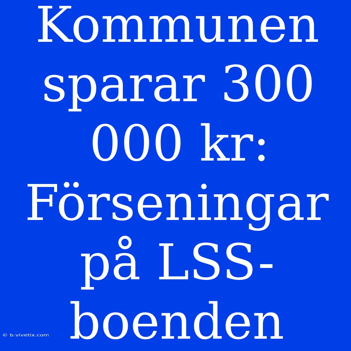 Kommunen Sparar 300 000 Kr: Förseningar På LSS-boenden 