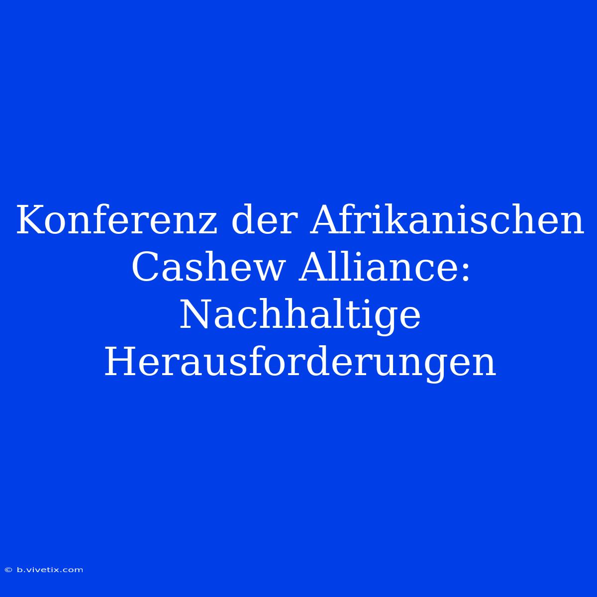 Konferenz Der Afrikanischen Cashew Alliance: Nachhaltige Herausforderungen