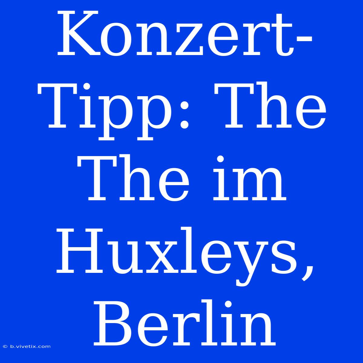 Konzert-Tipp: The The Im Huxleys, Berlin