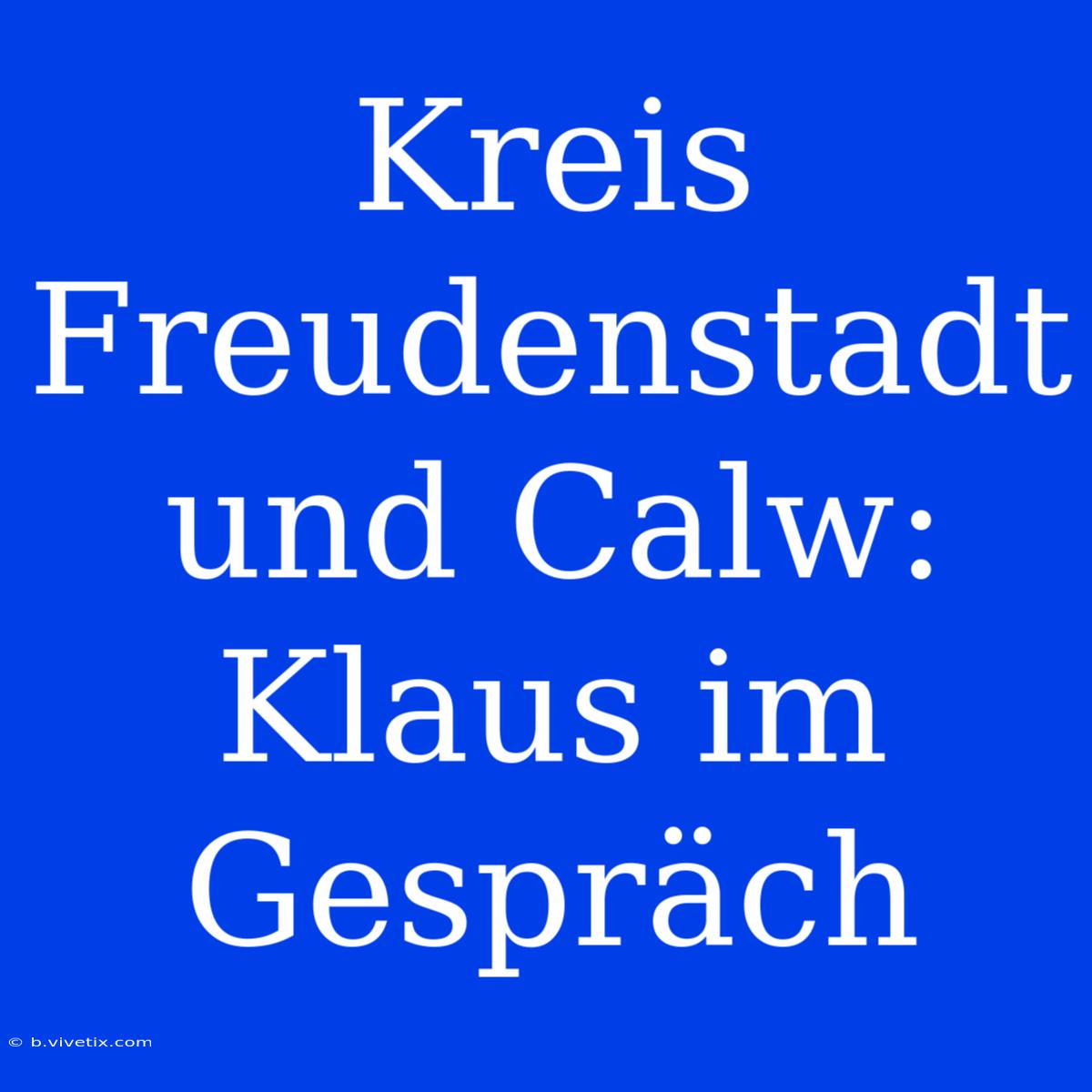 Kreis Freudenstadt Und Calw: Klaus Im Gespräch