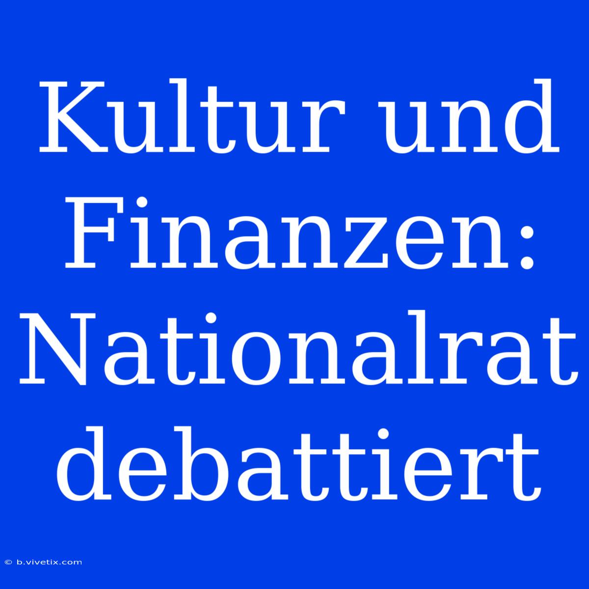 Kultur Und Finanzen: Nationalrat Debattiert