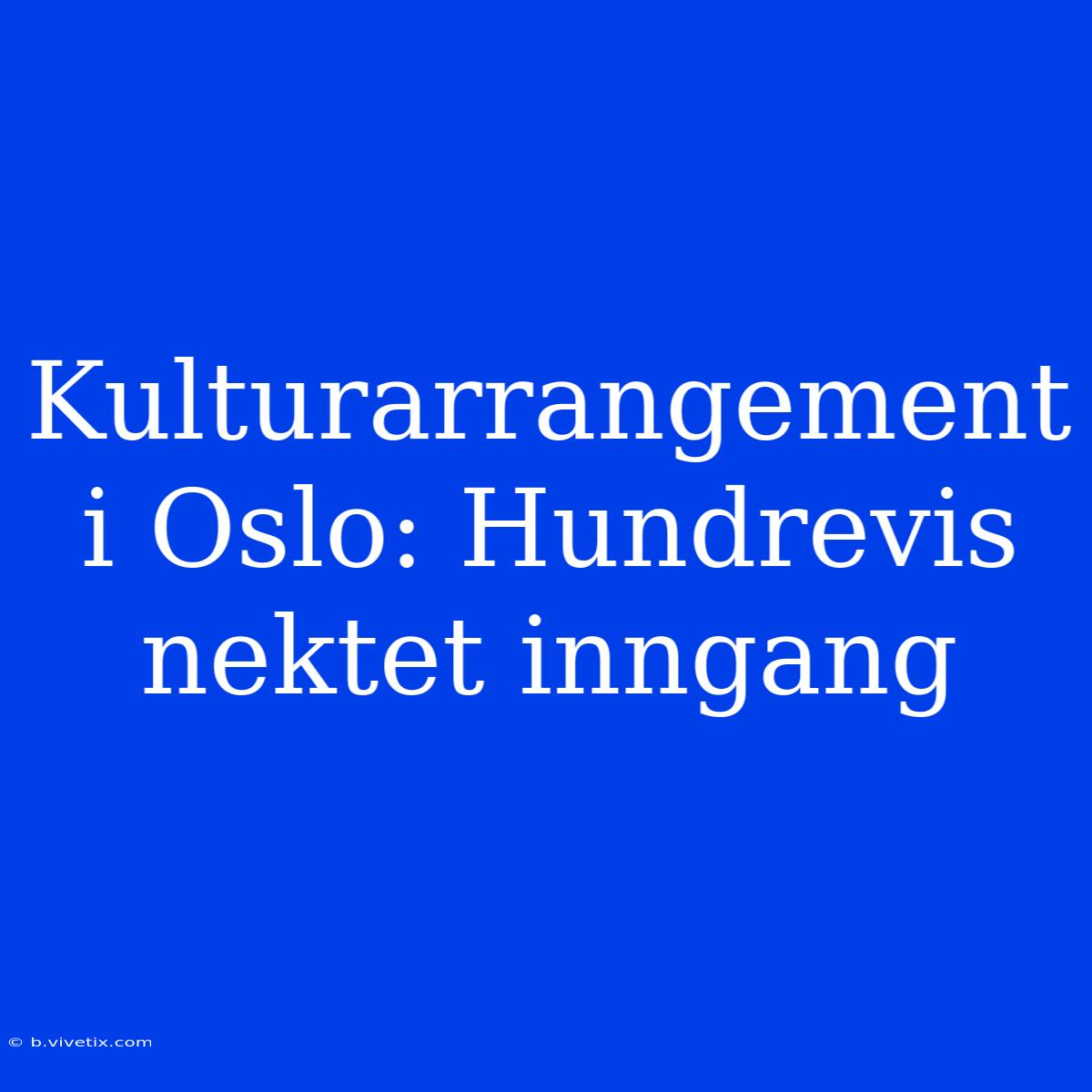 Kulturarrangement I Oslo: Hundrevis Nektet Inngang