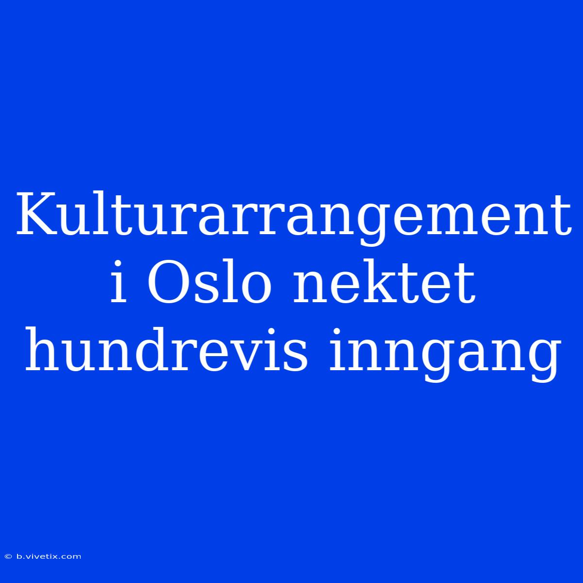 Kulturarrangement I Oslo Nektet Hundrevis Inngang