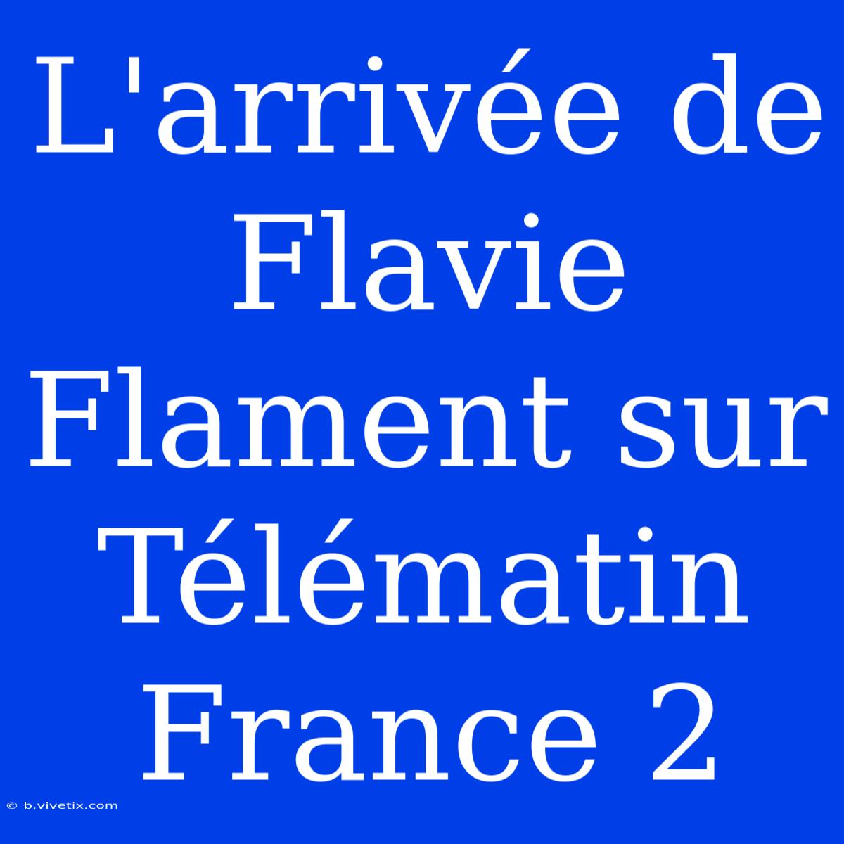 L'arrivée De Flavie Flament Sur Télématin France 2