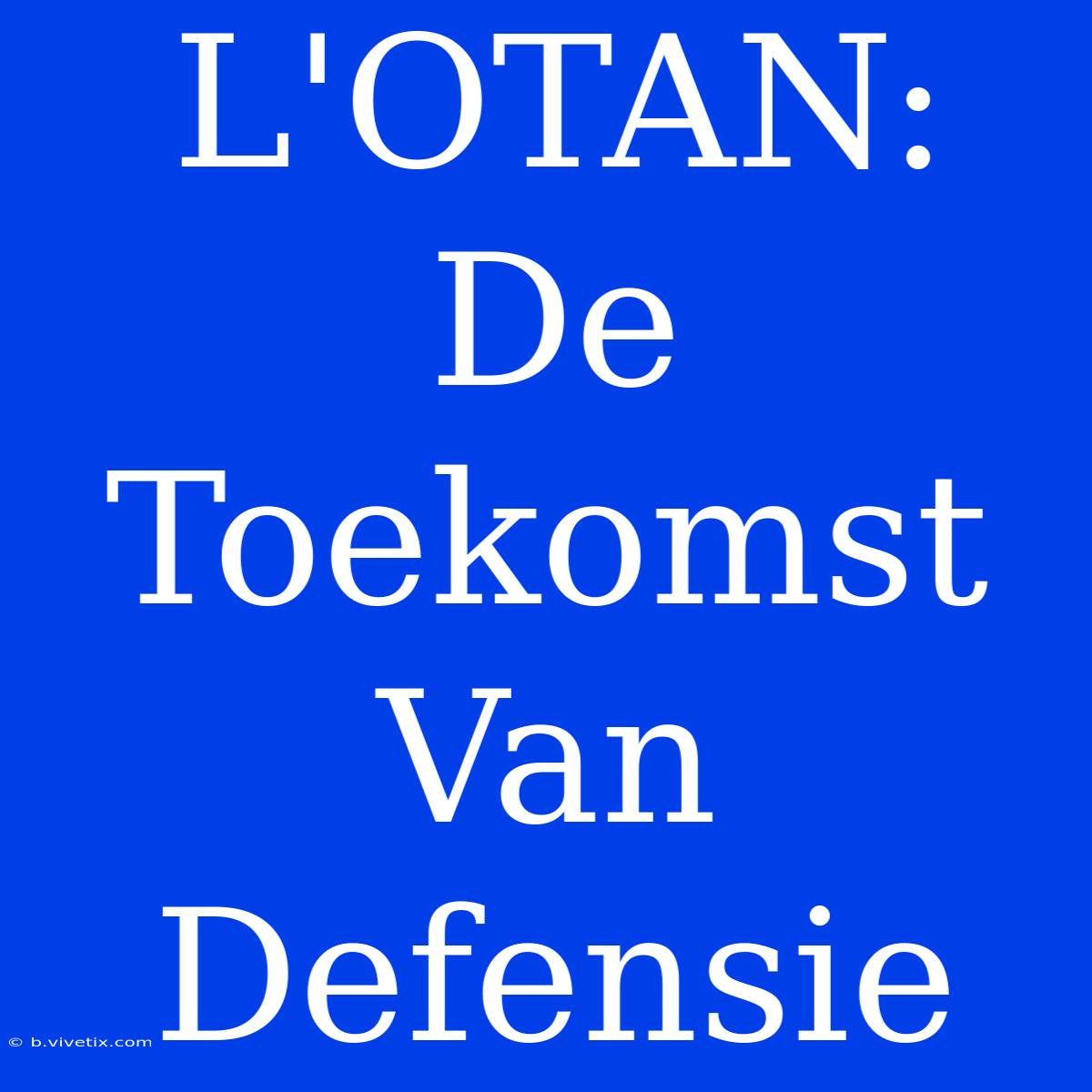 L'OTAN: De Toekomst Van Defensie  