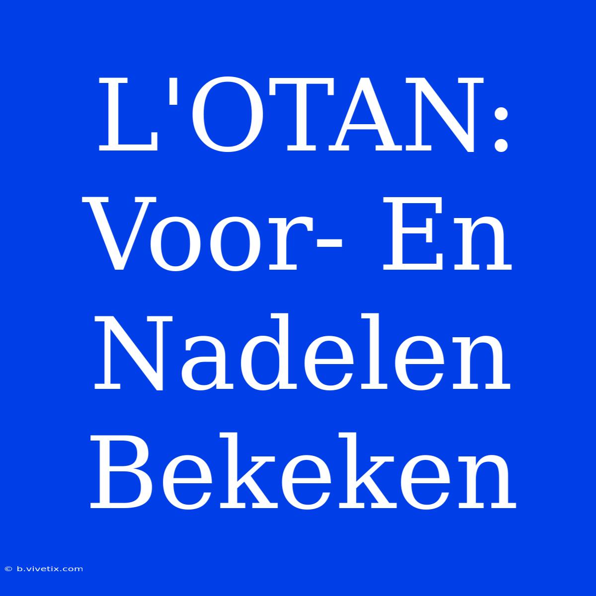 L'OTAN: Voor- En Nadelen Bekeken