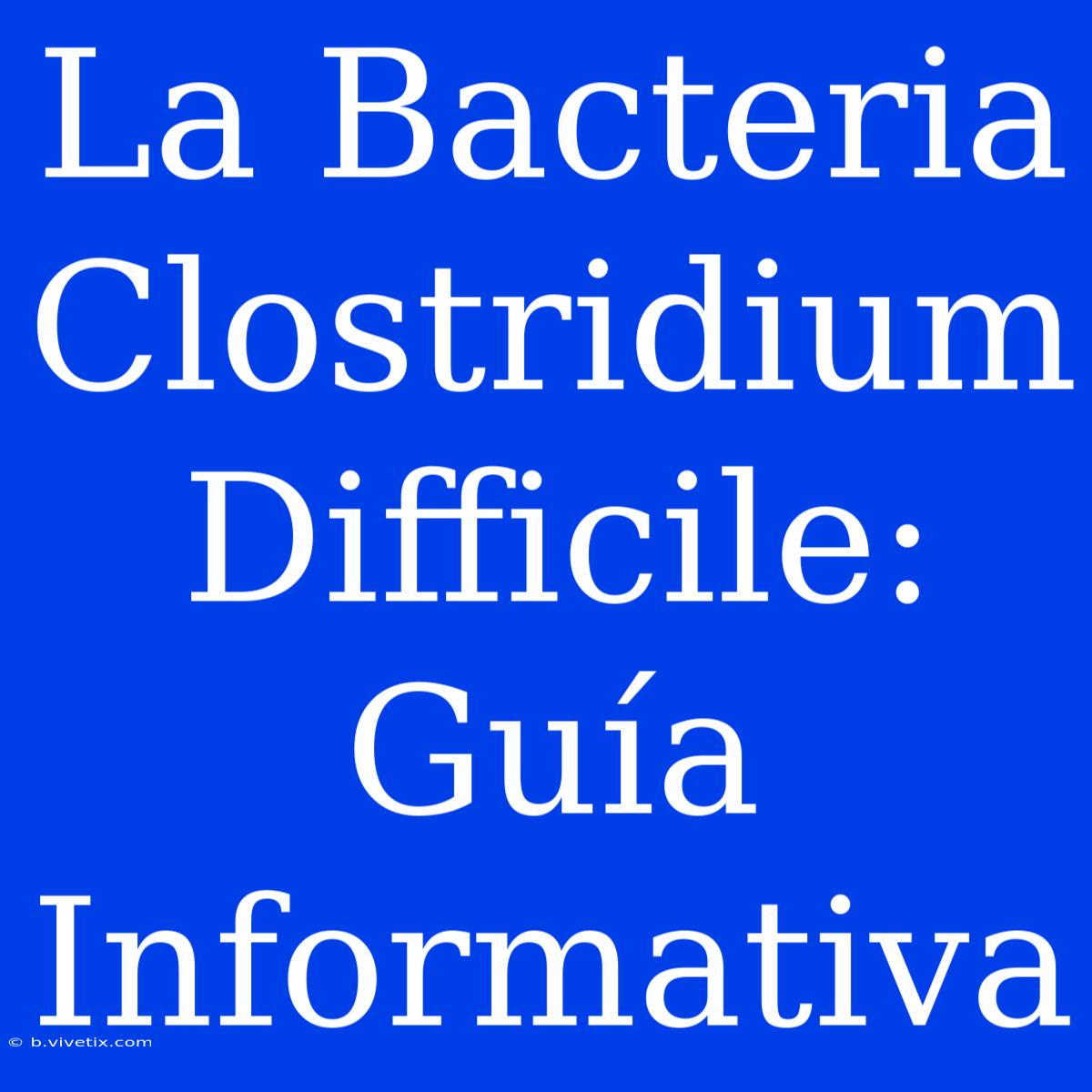 La Bacteria Clostridium Difficile: Guía Informativa