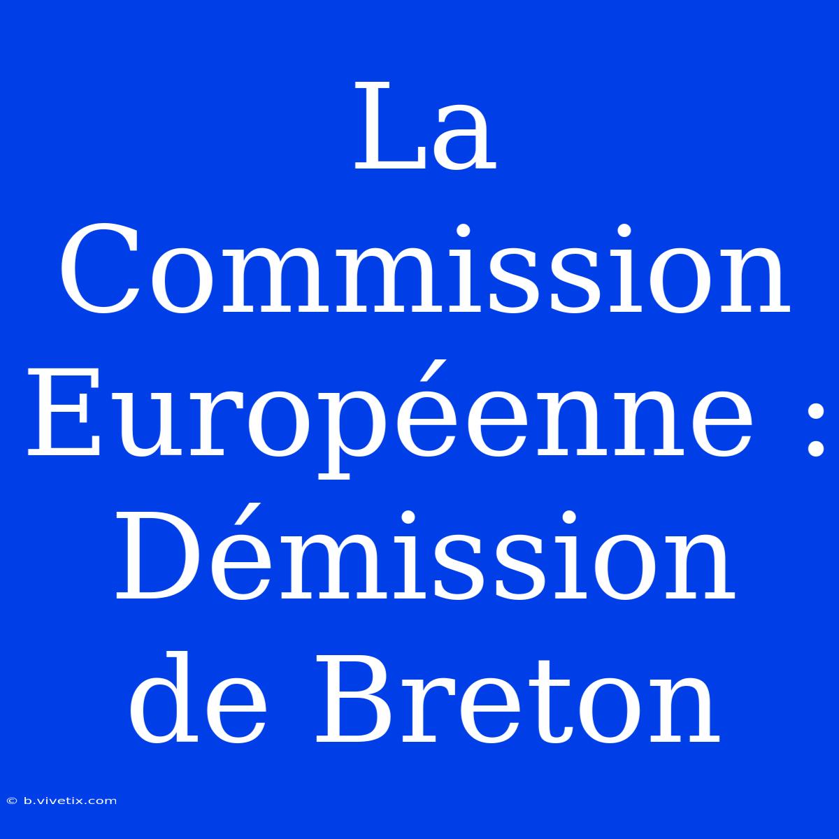 La Commission Européenne : Démission De Breton 